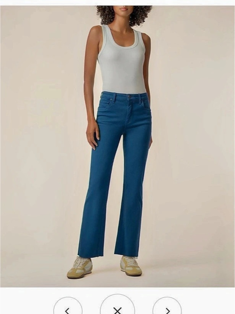 KUT from the Kloth Kelsey Fab Ab Ankle Flare Jeans in Marine Cup Size 4